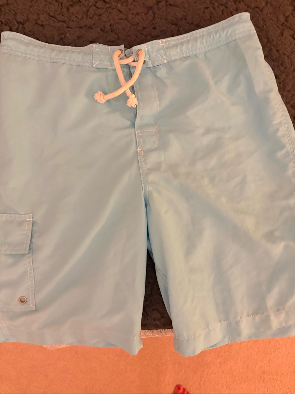 Merona Light Blue Men's Swim Board Shorts with Drawstring